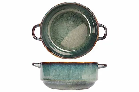 [5868009] Cosy&Trendy Jade verde kom met handvaten 20cm