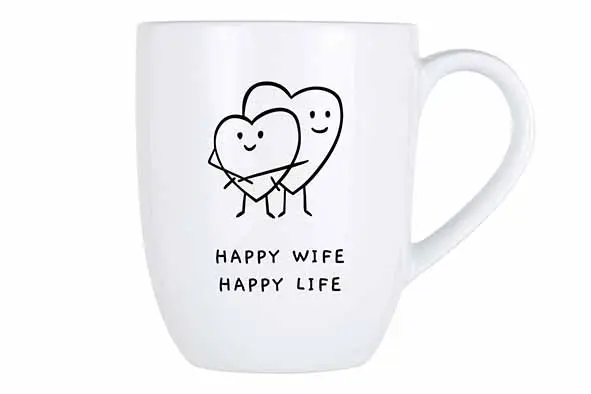 Cosy mug 53cl, happy wife - happy life