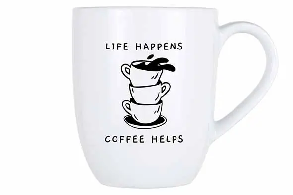 Cosy mug 53cl, life happens - coffee helps
