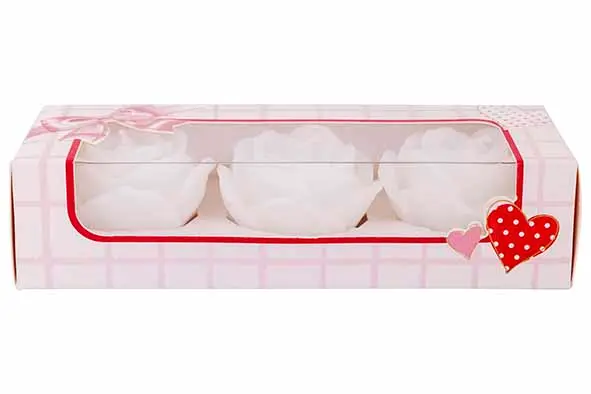 Kaars rose wit, set3