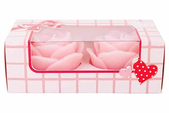 Kaars rose roze, set2