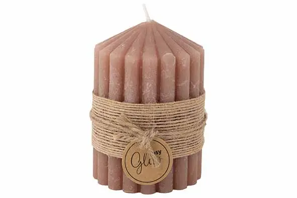 [164332] Kaars ribble oud roze 40u