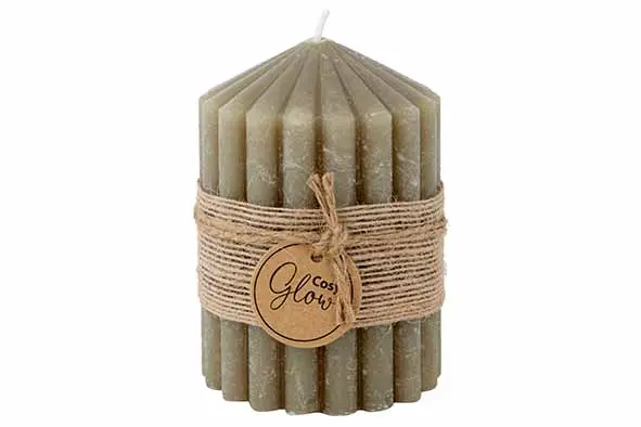 [164331] Kaars ribble olijfgroen 40u