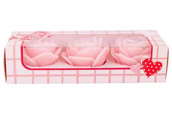 [628058] Kaars rose roze, set3