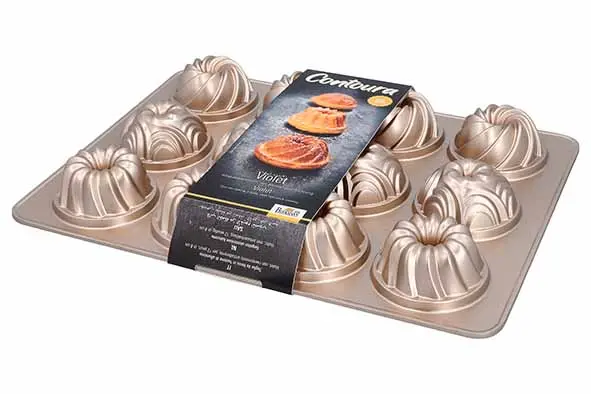 [B887077] Birkmann contoura bakplaat 12vorm violet