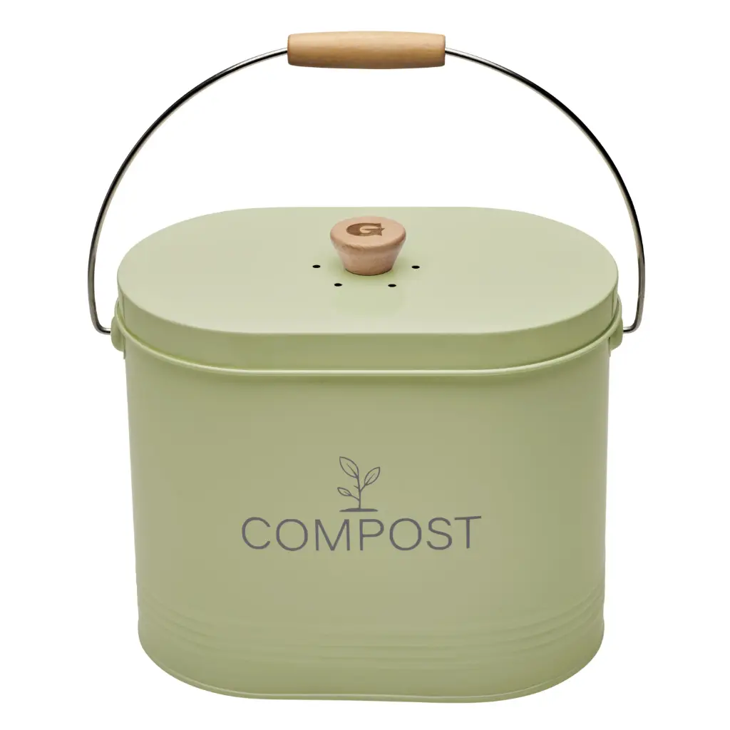 Compostemmer 7L ovaal met filter groen