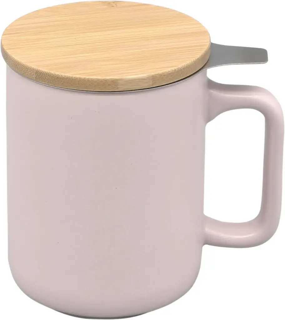 Theetas met filter lichtroze