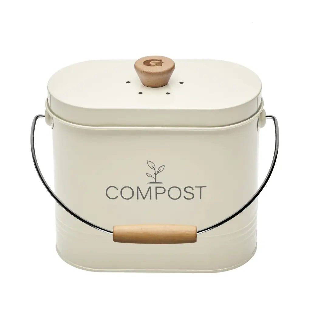 Compostemmer 3L ovaal m/filter beige