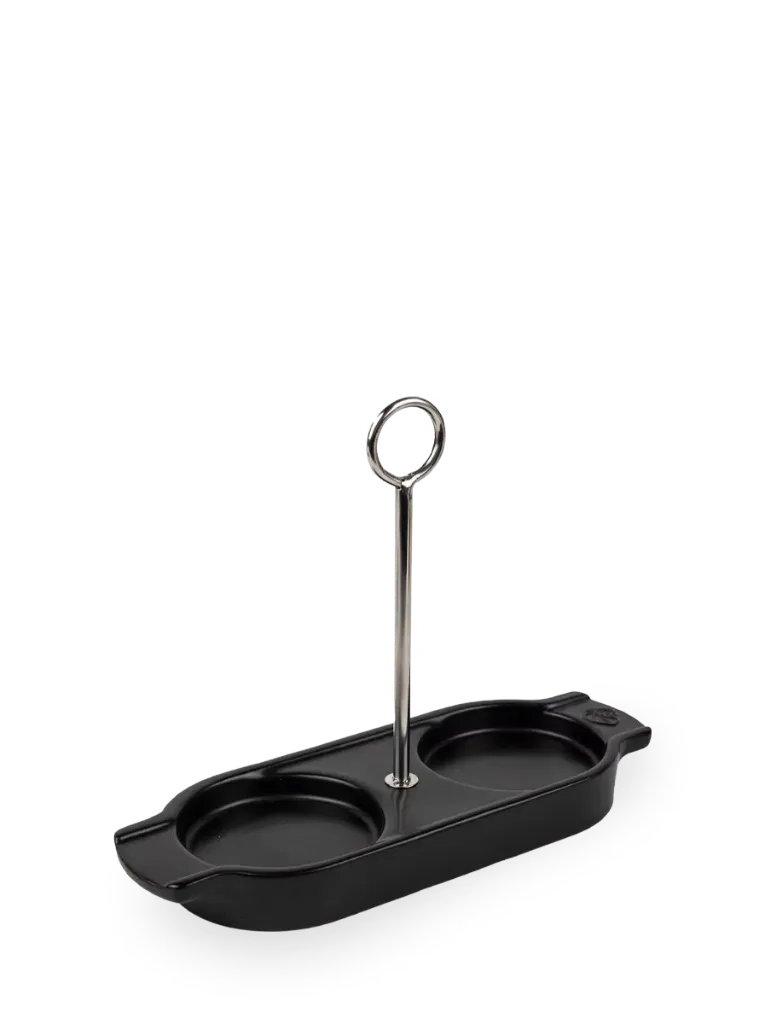 [44527] Schaaltje voor twee molens, keramisch, zwart satijn