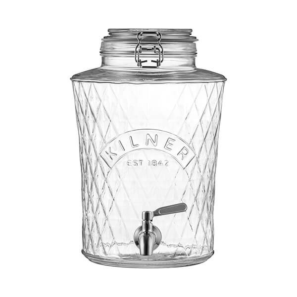 [RAY-0025-107] Kilner diamond drankdispenser met rvs kraantje 5L