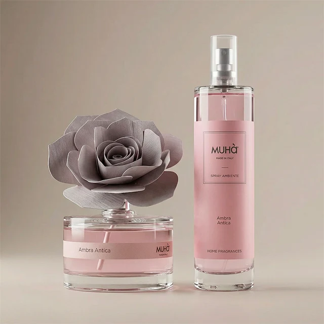 [CONF502] Muhà box rose 50ml + spray 100ml Ambra antica
