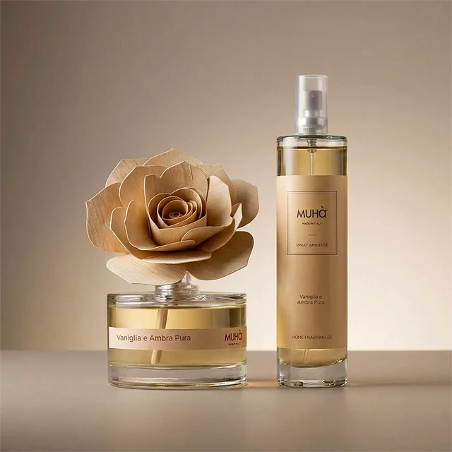 [CONF503] Muhà box rose 50ml + spray 100ml Vaniglia e Ambra Pura