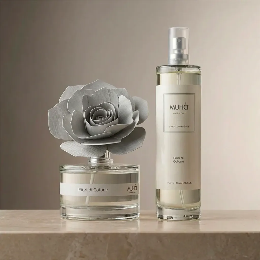 [CONF508] Muhà box rose 50ml + spray 100ml Fiori di cotone