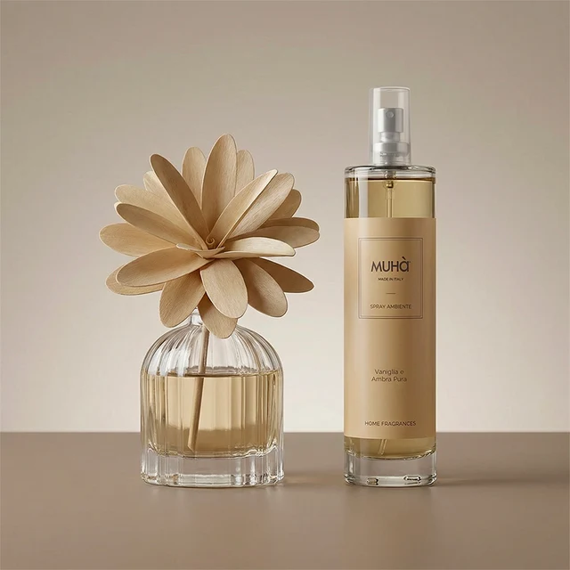 [CONF603] Muhà box flower 60ml + spray 100ml Vaniglia e Ambra Pura