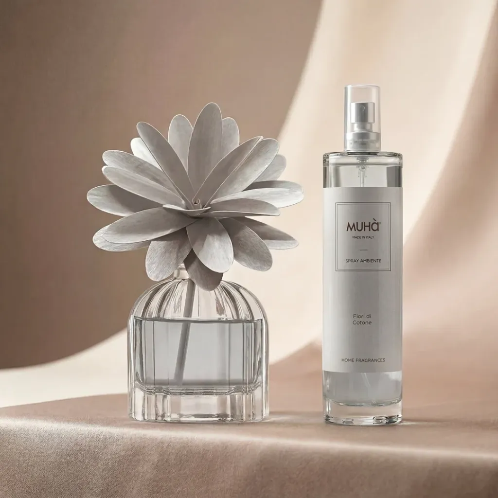 [CONF609] Muhà box flower 60ml + spray 100ml Fiori di cotone