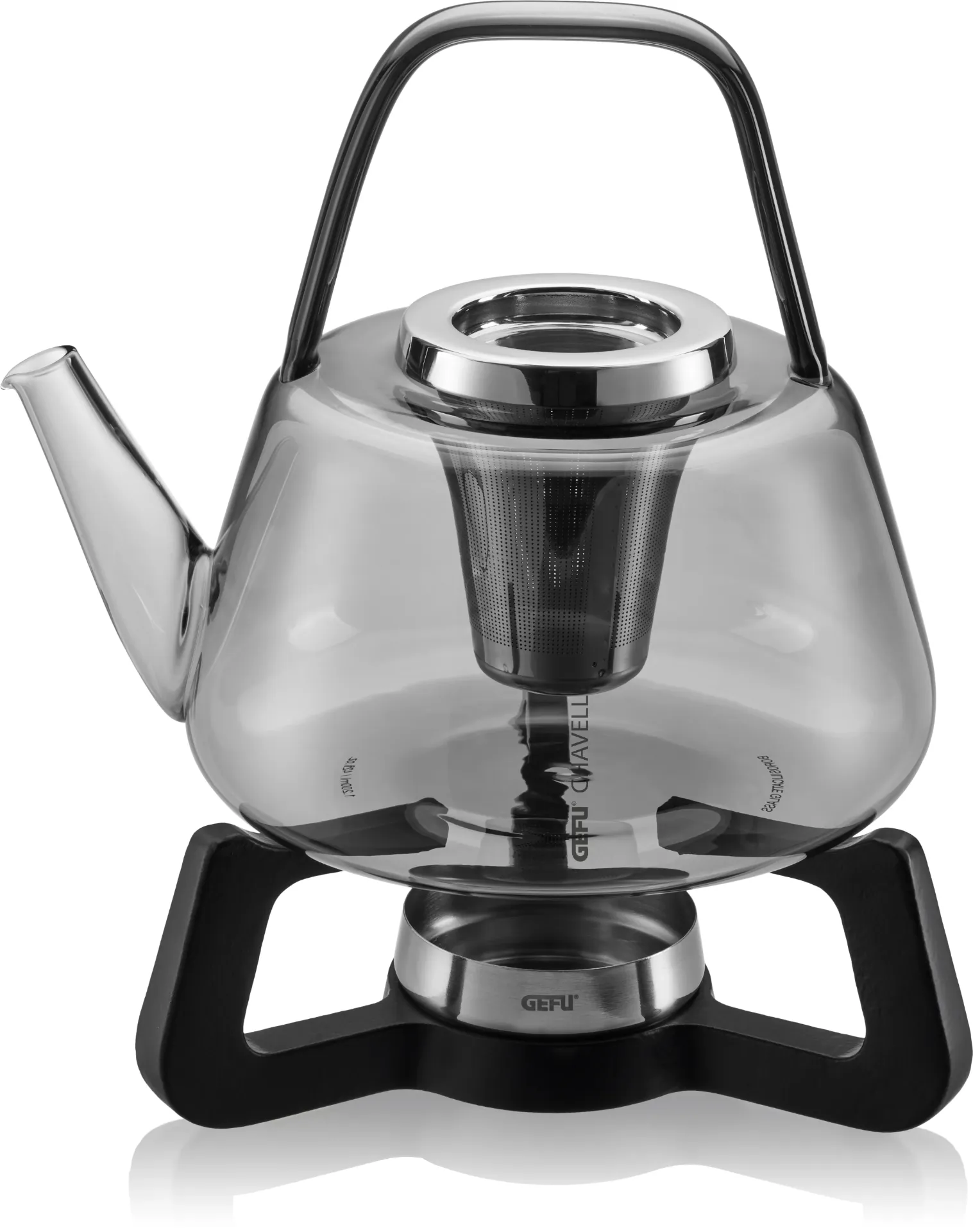 Gefu theekan glas met zeef 1200ml + warmer