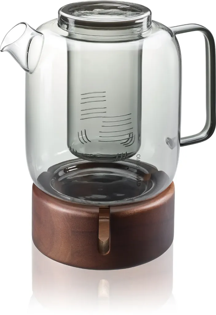 Gefu theekan glas met zeef 1500ml + warmer