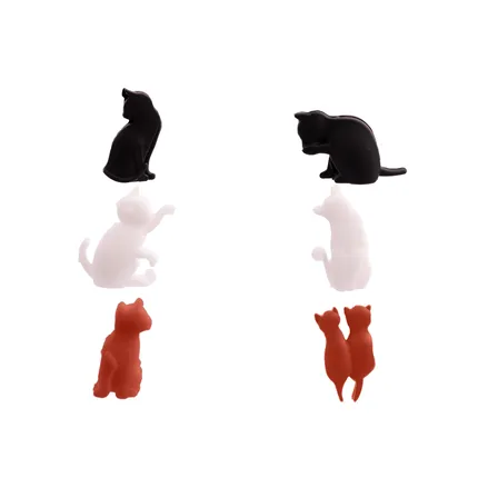 Dotz set van 6 glasmarkers uit platinum silicone kat