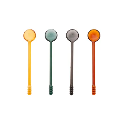 Point-Virgule set van 4 gekleurde lepels 15cm