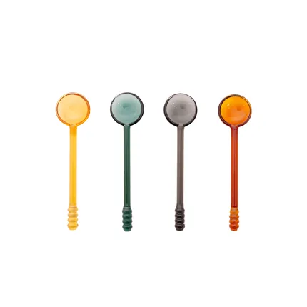 Point-Virgule set van 4 gekleurde lepels 12cm
