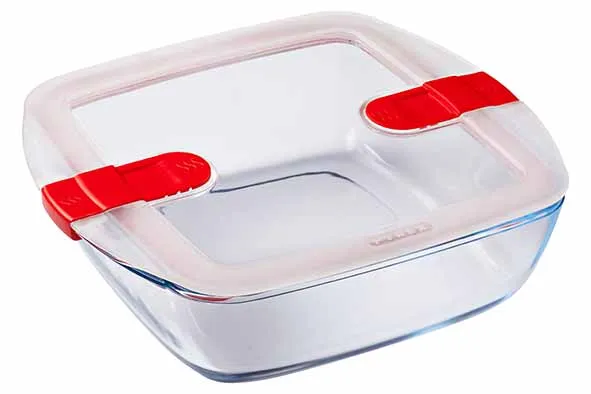 Pyrex Cook&Heat ovenschotel vierkant 2,2L met kunststof deksel