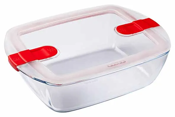 Pyrex Cook&Heat ovenschotel rechthoekig 2,5L met deksel
