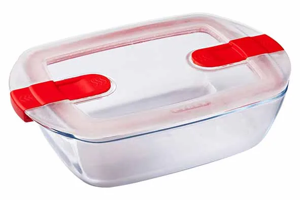 Pyrex Cook&Heat ovenschotel rechthoekig 1,1L met deksel