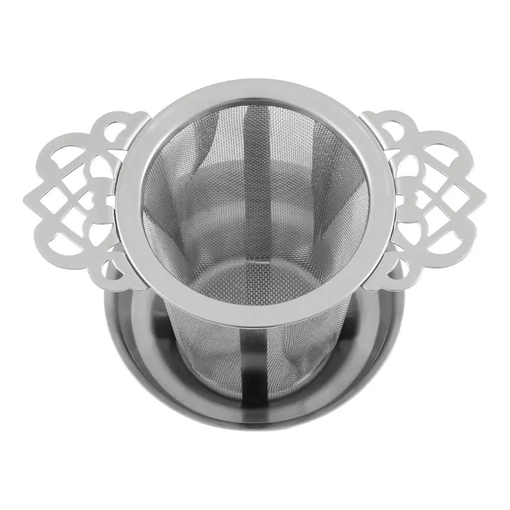 [9993] "metall teesieb. ""ornament"" Mit abropfs"